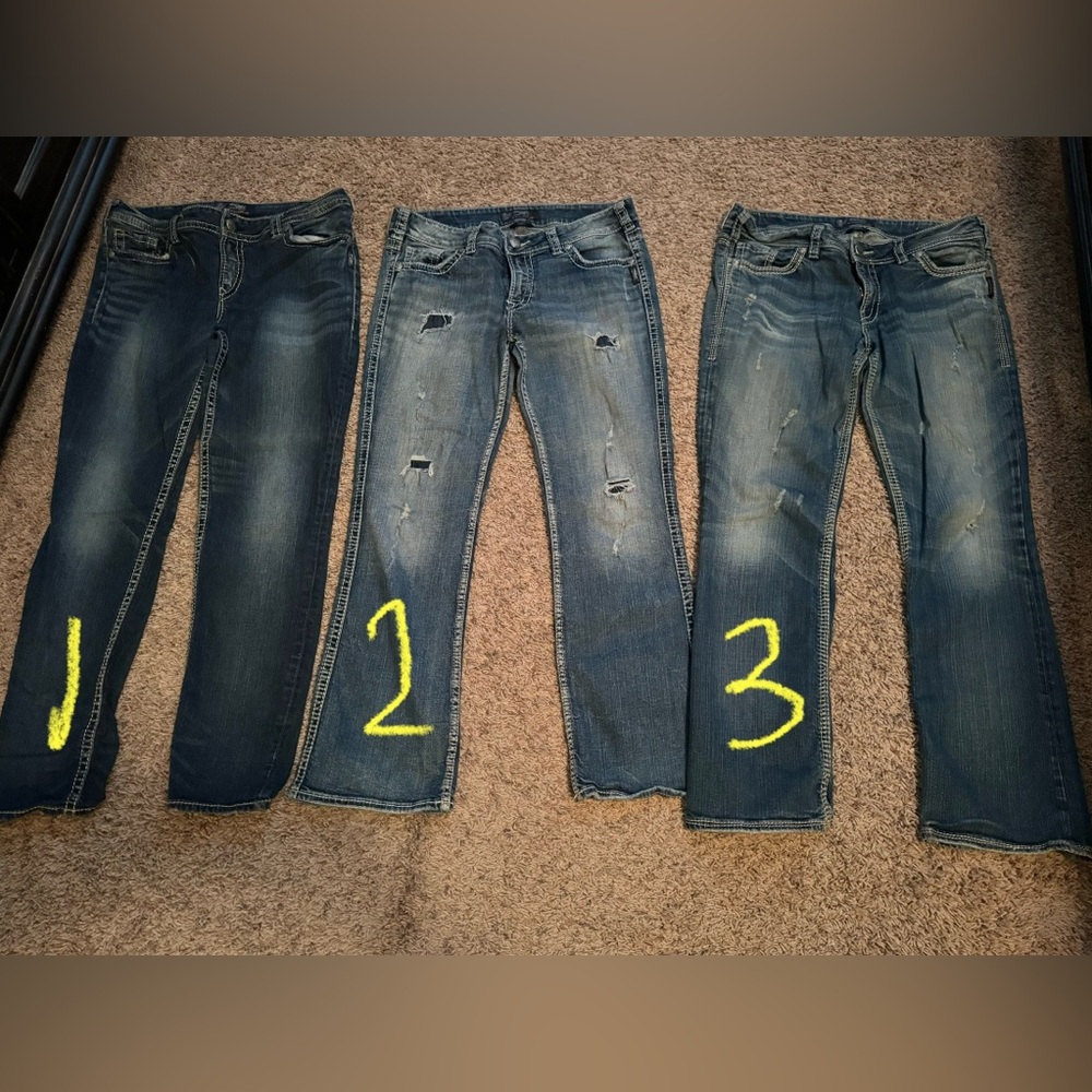 Silver jeans #1 size 34/31 #2: 33/31 #3: 34/31